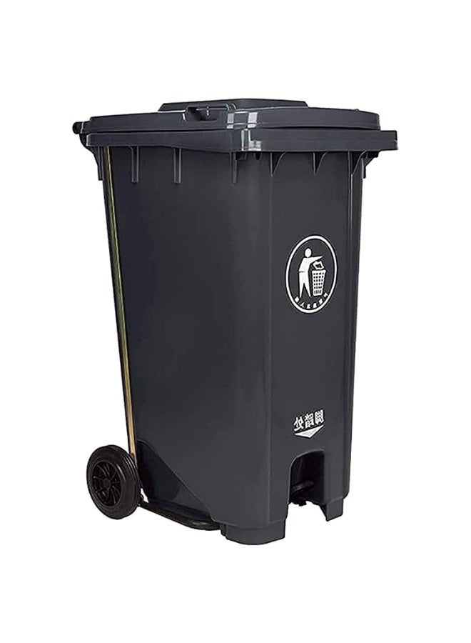 Swish Super Heavy Duty Plastic Garbage Large Bin, Black, 240 Litre with Wheel and Center Pedal -Kitchen and Outdoor Recycle Trash Can, Large Industrial Waste Bin - Image 1